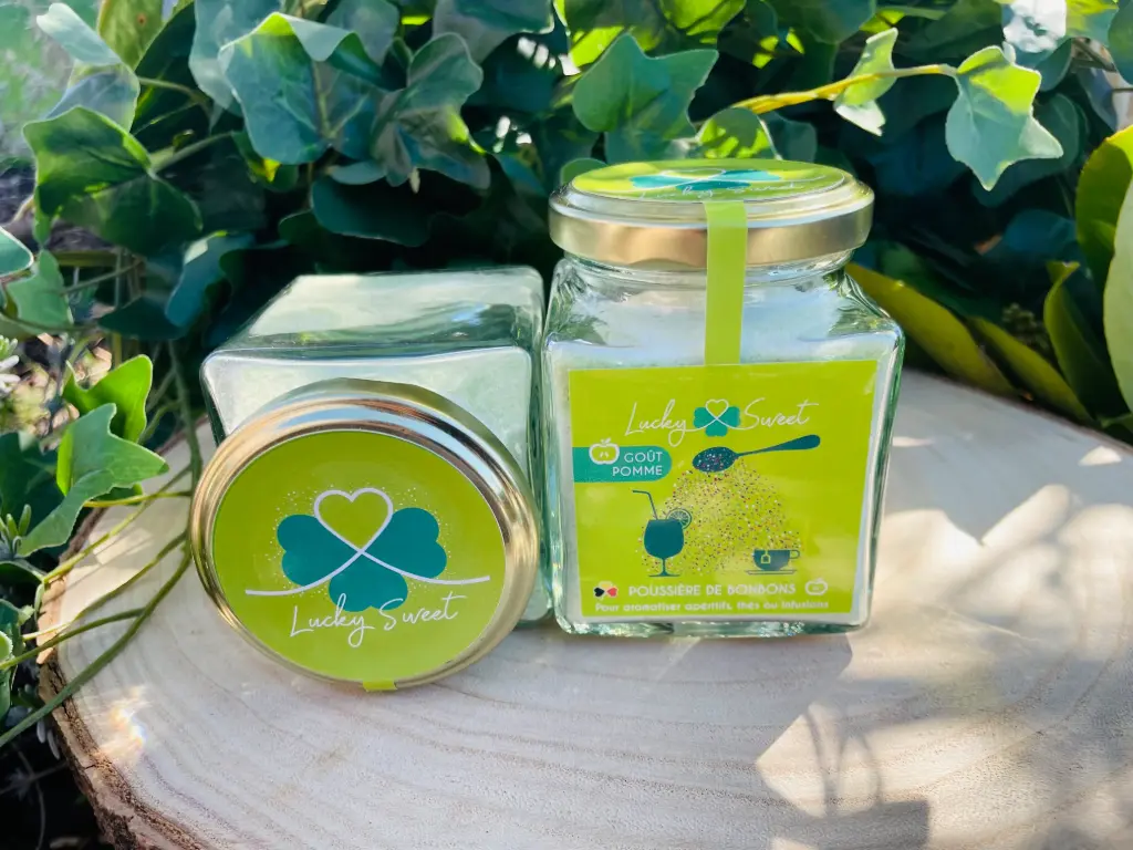 [LUCKY-BOCPOUSS-POM] Glass jar 150gr Candy dust Apple